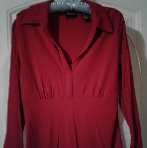New York & Co 3/4 red collared shirt